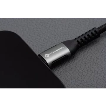 Kabel USB-A na Lightning 12W 2m Nylon Forcell Hliník Bílý