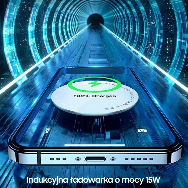 USAMS Ładowarka indukcyjna US-CD160 magnetic W2 15W aluminiowa iPhone 12 series srebrny/silver CD160DZ01