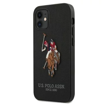 iPhone 12 mini 5,4"-Handyhülle aus der US Polo-Stickerei-Kollektion Schwarz Schwarz