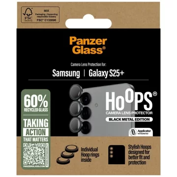 Gehärtetes Glas für Samsung Galaxy S25 Plus PanzerGlass Hoops Kameraobjektivschutz