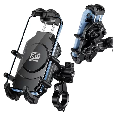 KEWIG M11B Motorradhalterung für Telefon mit QC 3.0 15W Qi-Ladegerät Schwarz