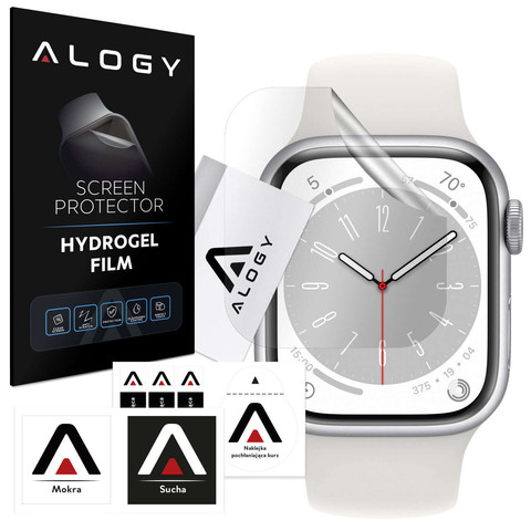 2x ochranná fólie na chytré hodinky Alogy Hydrogel pro Apple Watch 4 5 6 7 8 SE 40/41 mm