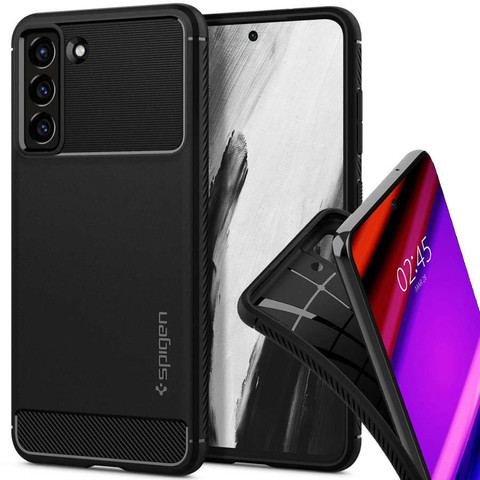 Etui do Samsung Galaxy S21 FE futerał Spigen Rugged Armor Matte Black