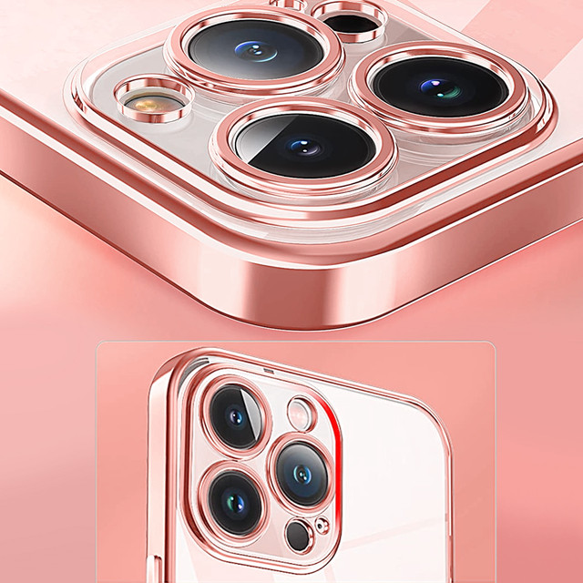 Luxusní pouzdro Alogy TPU s ochranou fotoaparátu pro Apple iPhone 12 Pro růžové a průhledné