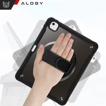 Etui pancerne 360 z miejscem na rysik do Apple iPad Air 11" (2024,2025) / Air 10.9" (2020,2022) / Pro 11 (2018) Alogy Pirate 360 Case obudowa na tablet Czarne
