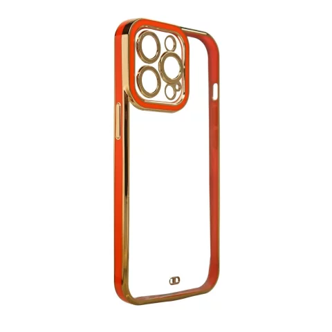 Fashion Case case for iPhone 13 Pro gel cover with gold frame red