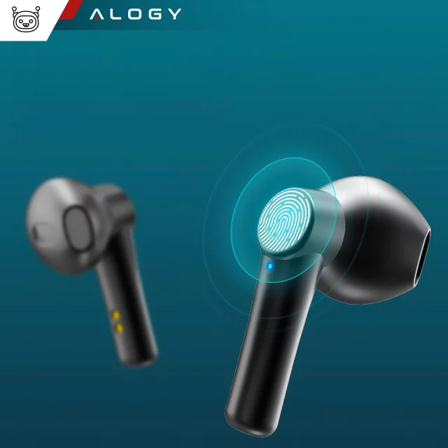 Alogy TWS Bluetooth 5.0 LED Wireless Earphones with IPX5 Charging Case PowerBank USB-C Black