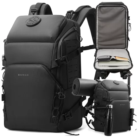 Bange Waterproof Backpack for Laptop 15.6" City Travel 45x30x16 cm for Work Airplane Men's Women's with USB Port Black
