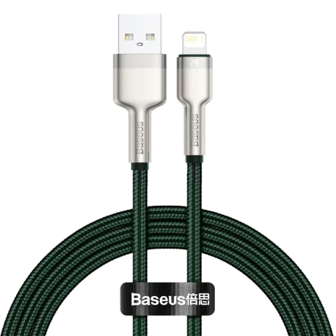 Kabel USB do Lightning Baseus Cafule, 2.4A, 1m (zielony)
