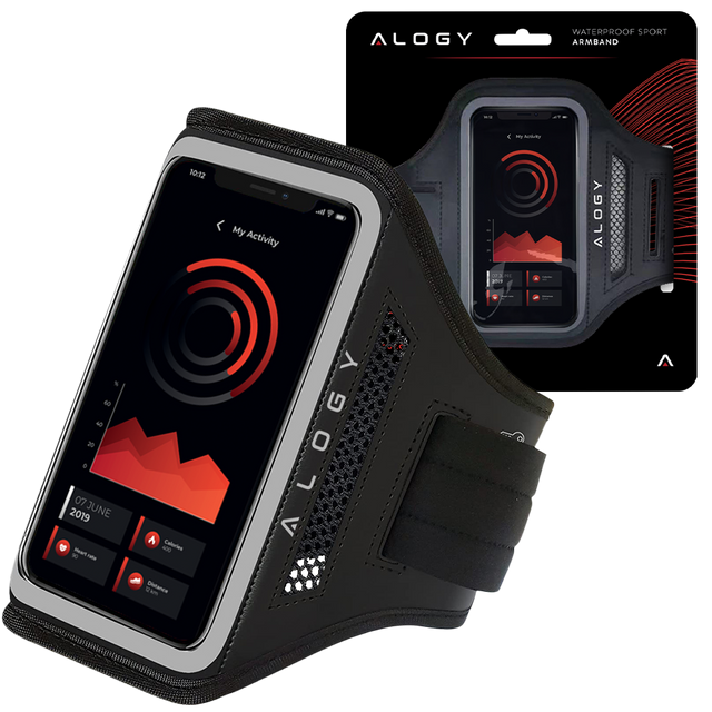 2x Alogy WaterProof Sport ArmBand Running Case Wasserdichtes Armband für Telefon 6,7 Zoll Schwarz