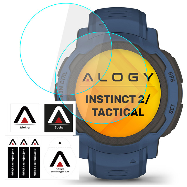2x Alogy 9H tempered glass for Garmin Instinct 2 / Tactical