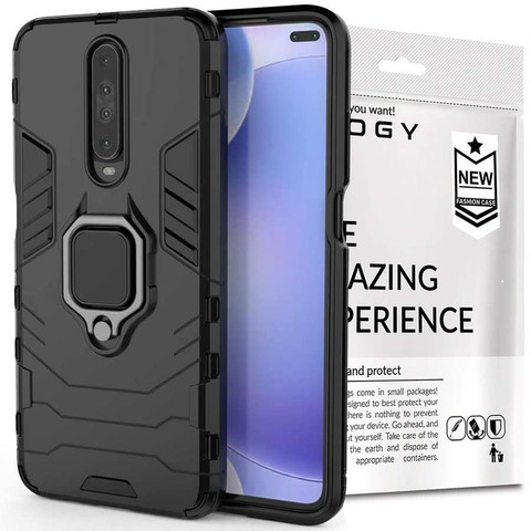 Alogy Stand Ring Armor Hülle für Xiaomi Poco X2 schwarz
