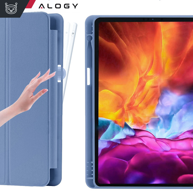 Pouzdro pro Apple iPad 10.2 9 Gen 8/7 2021/2020/2019 Smart Pencil Case Alogy TPU Kryt na tablet modrý