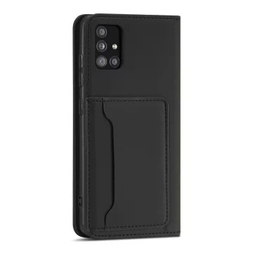 Magnet Card Case etui do Xiaomi Redmi Note 11 pokrowiec portfel na karty kartę podstawka czarny