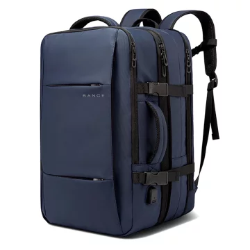 Bange BackPack Travel Backpack Expandable Business Backpack Capacious Bag for 17.3" Laptop with USB Port Navy Blue
