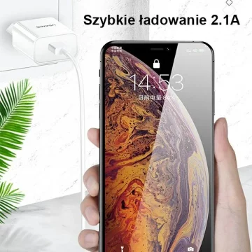 USAMS Nástěnná nabíječka 1x USB T18 2.1A (pouze hlava) bílá/bílá Rychlé nabíjení CC075TC01