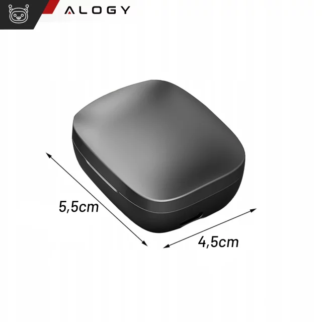 Alogy TWS Bluetooth 5.0 LED Wireless Earphones with IPX5 Charging Case PowerBank USB-C Black