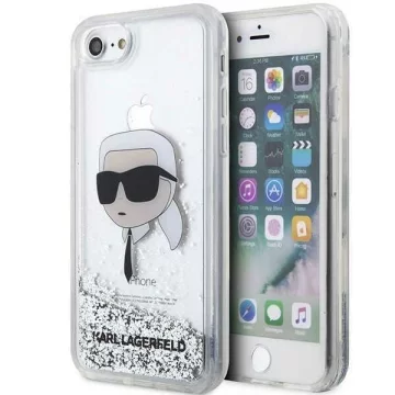 Handyschutzhülle Karl Lagerfeld KLHCI8LNKHCH für Apple iPhone 7/8/ SE 2020/2022 silber/silber Hardcase Glitter Karl Head