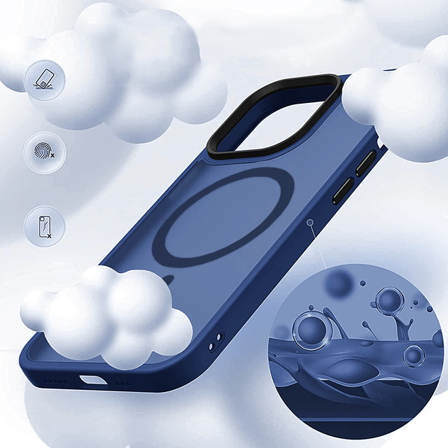 Schützendes MagMat Case für MagSafe für Apple iPhone 13 Matte Navy Glass