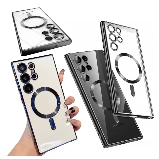 Pouzdro Alogy LuxeShield™️ Glamour Luxusní Kryt s Krytem Fotoaparátu pro Samsung Galaxy S25 Ultra, Černé