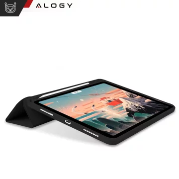 Etui ochronne z rysikiem do Apple iPad Pro 13" 2024 Alogy Book Cover Case obudowa na tablet Czarne + Szkło