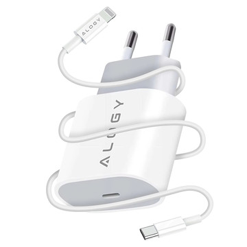 Alogy wall charger fast USB-C PD 20W Lightning cable 1m White