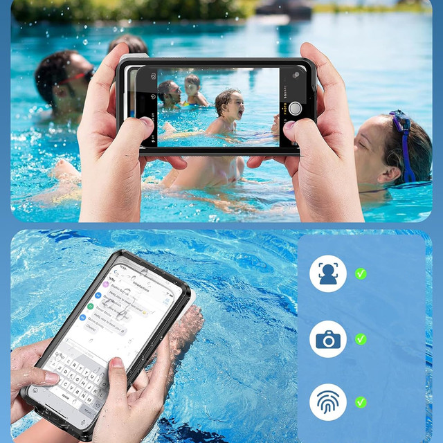 Wasserdichte IPX68 wasserdichte Hülle universell für Telefone bis zu 6,9 Zoll Hülle Wasserhülle Alogy Lanyard Schwarz