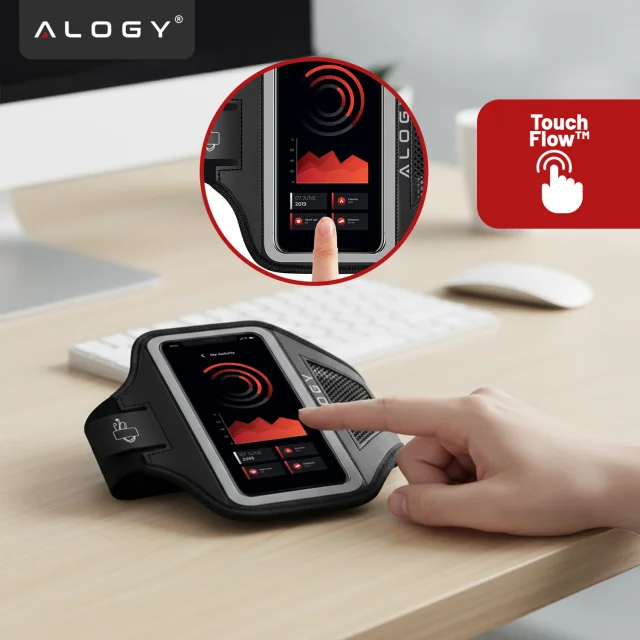 Běžecké pouzdro Alogy WaterProof Sport ArmBand vodotěsné pouzdro na ruku pro telefon 6,7 palce černé