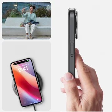 Hülle für iPhone 16 Plus Spigen Liquid Crystal Mag Magsafe Schutzhülle klar
