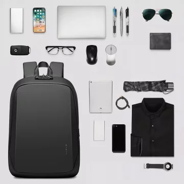 Bange Waterproof Backpack for Laptop 15.6" Travel 47x30x12.5 cm for Work School Airplane Men's Women's USB Anti-theft TSA Code Black