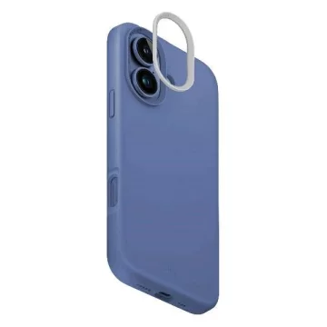Etui UNIQ Lino Hue do iPhone 16 MagClick Niebieskie Silikonowe