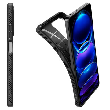 Etui na telefon Spigen Liquid Air obudowa ochronna do Xiaomi Redmi Note 12 Pro 5G / Poco X5 Pro 5G Matte Black + Szkło