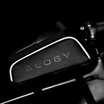 Alogy bicycle bag Pannier 2L for bicycle phone holder up to 6.7" for the frame Black