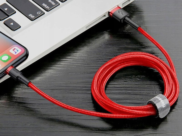 Kabel 2m Baseus Keviar USB Lightning k iPhone iPad iPod 1.5A Czerwony