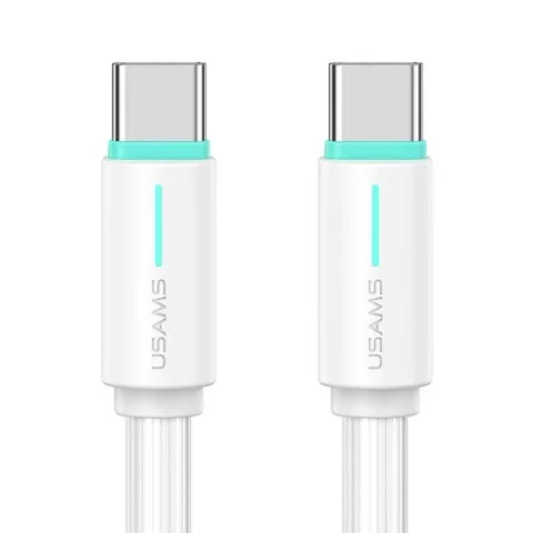 USAMS SJ734 USB-C-auf-USB-C-Kabel 1 m, 60 W, weiß, YU-Serie, langlebig und schnell