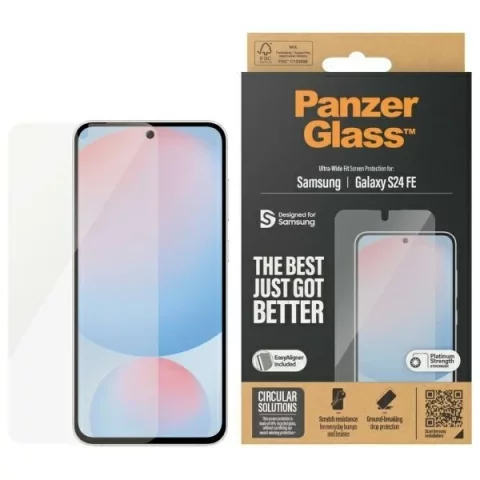 Tempered Glass for Samsung Galaxy S24 FE PanzerGlass Ultra-Wide Fit
