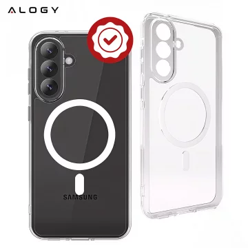 Etui do Samsung Galaxy A56 / A36 5G obudowa ochronna na telefon Alogy HybridMag™️ Case do MagSafe Przezroczyste + Szkło hartowane