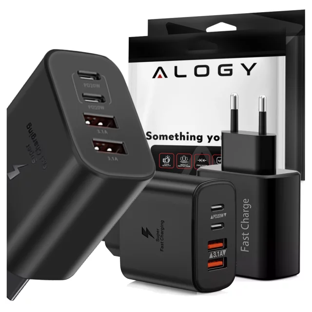 HUB splitter Alogy Adaptér pro počítačový notebook s USB-C na 3x USB-A 2.0 1x USB-A 3.0 šedý