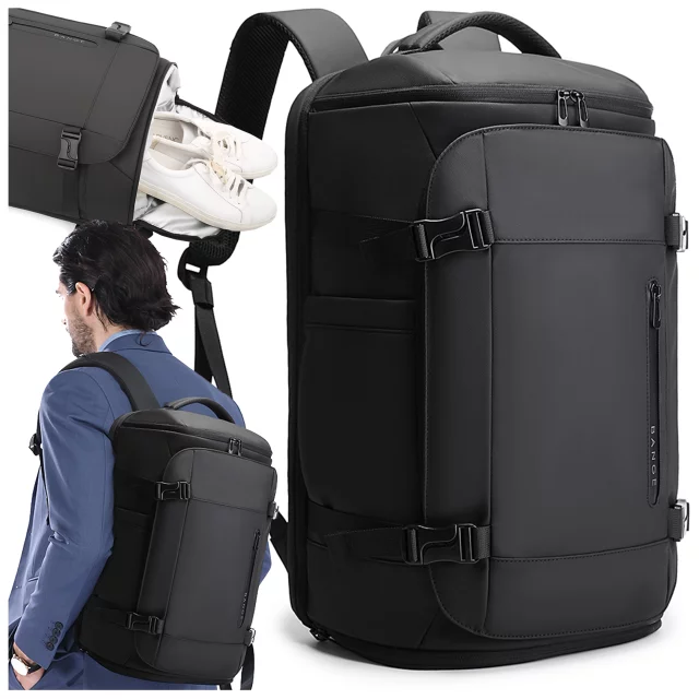 Bange Waterproof Backpack for Laptop 15.6" City Travel 45x30x16 cm for Work Airplane Men's Women's with USB Port Black