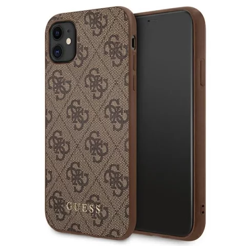 Etui Guess GUHCN61G4GFBR pro iPhone 11 6,1" pevný obal 4G kovové zlaté logo