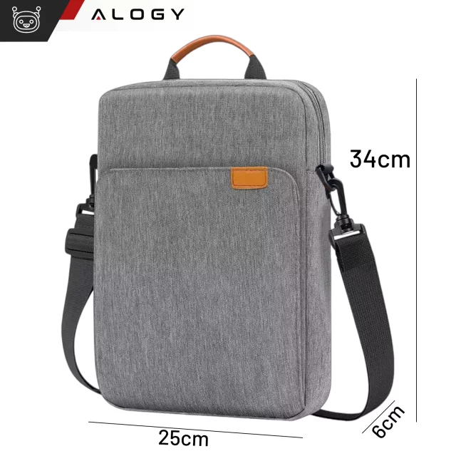 Taška na notebook / iPad Pro Air / tablet 11-13 palcová pánská dámská Unisex Pouzdro na popruh přes rameno Alogy taška šedá