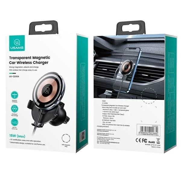 USAMS US-CD164 15W 2v1 Magnetický indukční držák pro ventilační mřížku banner CD164DZ02