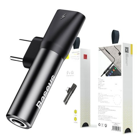 Baseus USB-C auf Audio Mini Jack 3,5 mm USB-C Adapter L41 Schwarz