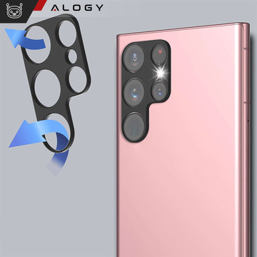 Metallabdeckung für Samsung Galaxy S24 Ultra, Schutz für die Kamerainsel, Alogy Metal Lens, schwarz
