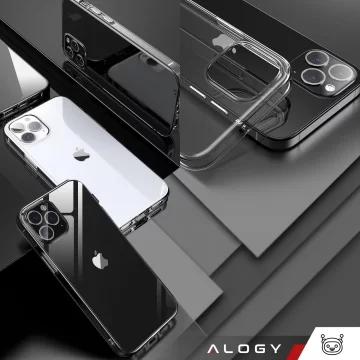 Armored Alogy Hybrid Case for Apple iPhone 13 Pro with camera cover Transparent
