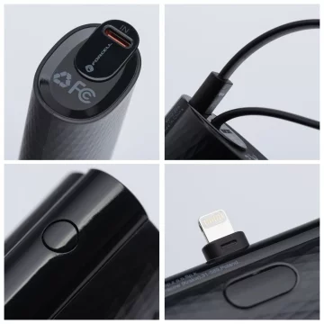 FORCELL F-ENERGY Power Plug F5K3 Powerbank z Wbudowanym Złączem Lightning PD 20W 5000 mAh Czarny