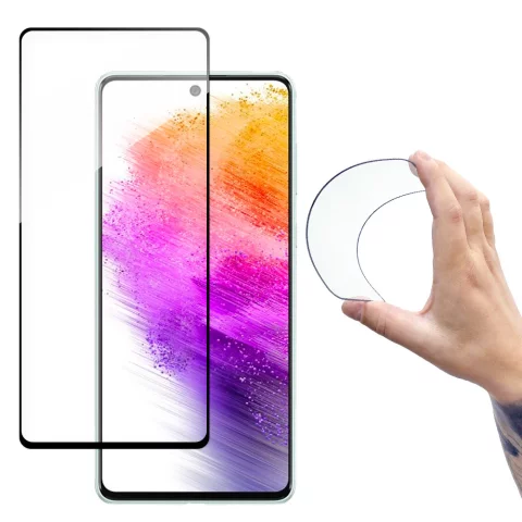 Wozinsky Full Cover Flexi Nano Glass Film Tempered Glass mit Rahmen für Samsung Galaxy A73 transparent
