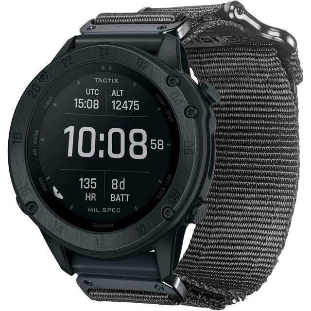 Nylonarmband für Garmin Fenix 5x 6x 7x Pro 26 mm Nylonband Sport Schwarz