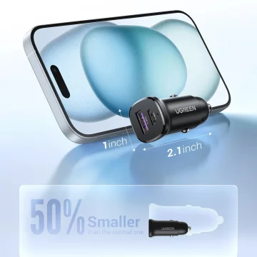 Ugreen EC305 25845 Car Charger USB-C USB-A 30W - Black