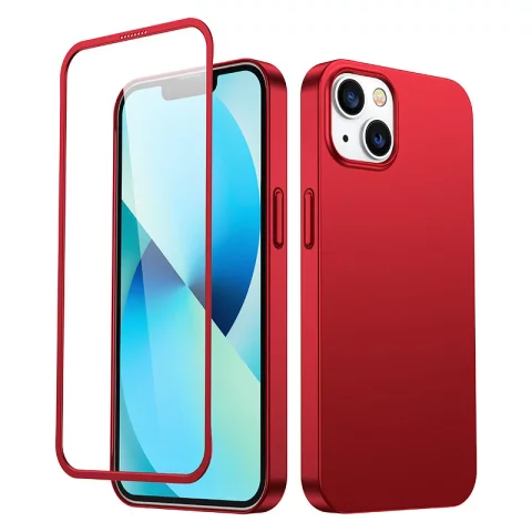 Joyroom 360 Full Case Cover pro iPhone 13 Zadní a přední kryt Tvrzené sklo červené (JR-BP927 červené)